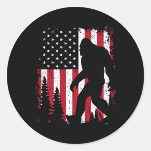 Adesivo Redondo Pé Grande 4 De Julho Americano Bandeira Patriótica