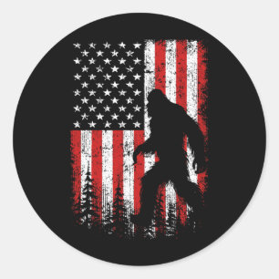 Adesivo Redondo Pé Grande 4 de Julho Bandeira Americana Patriótica