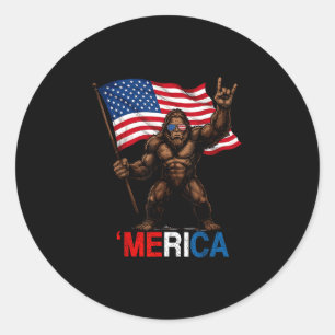 Adesivo Redondo Pé-grande américa rocha bandeira americana patriót