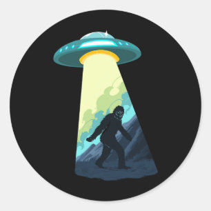 Adesivo Redondo Pé Grande É Uma Alienígena De Um Ufo