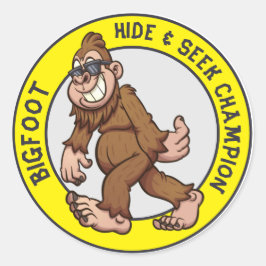 Adesivo Redondo Pé Grande | Sasquatch (Editável) Clássico Round St