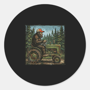 Adesivo Redondo Pé grande sasquatch trator fazenda engraçada agric