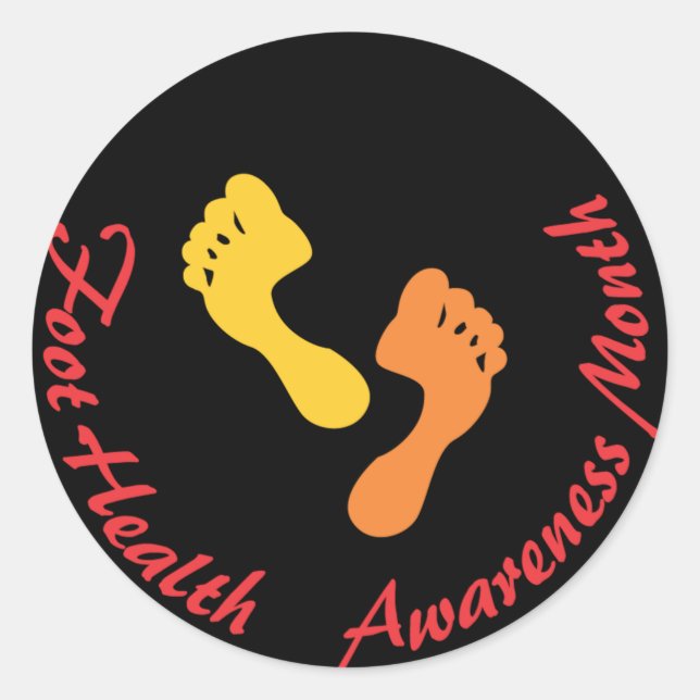 Adesivo Redondo Pé Health Awarness Month Sticker (Frente)