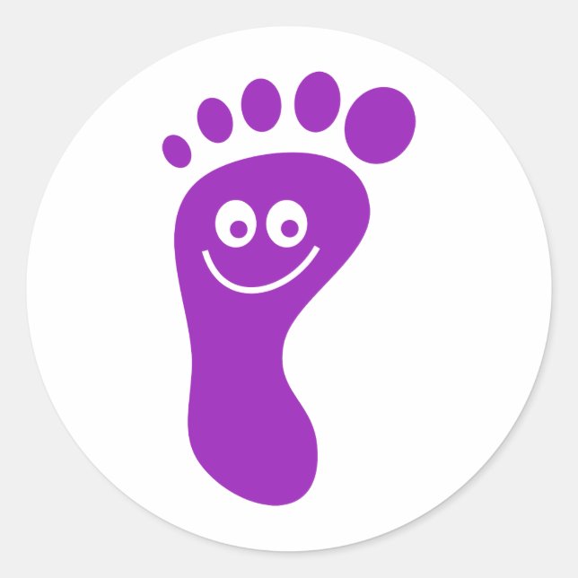 Adesivo Redondo Pé Roxo Feliz (Frente)