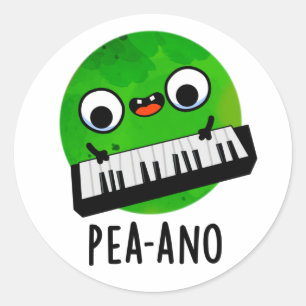 Adesivo Redondo Pea-ano Funny Music Veggie Pea Pun