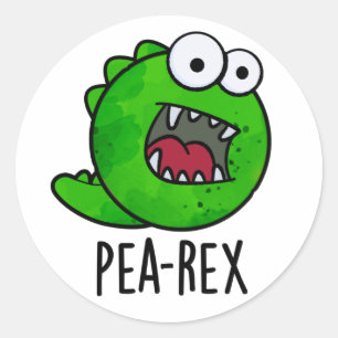 Adesivo Redondo Pea Rex Funny Dinosaur Veggie TRex Pun