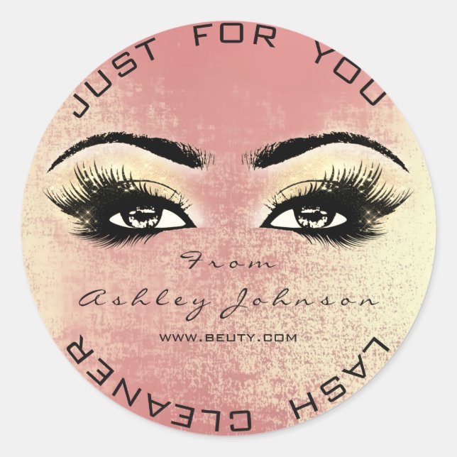 Adesivo Redondo Pêac Rosa Bela Lâmina Lash Makeup Cleaner (Frente)