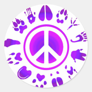 Adesivo Redondo peace2 peludo