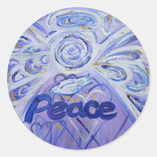 Adesivo Redondo Peace Angel Sticker