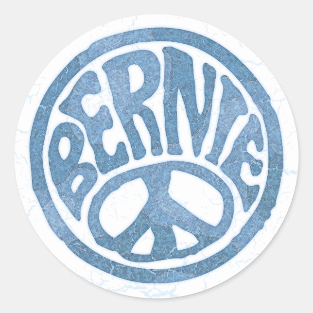 Adesivo Redondo Peace Bernie dos anos 60 (Frente)