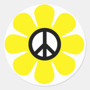 Adesivo Redondo Peace Daisy Sticker