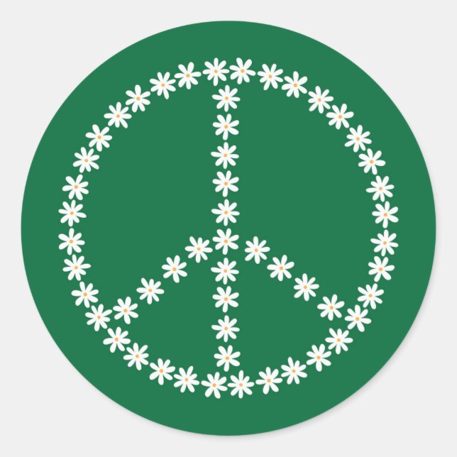 Adesivo Redondo Peace Floral (Frente)