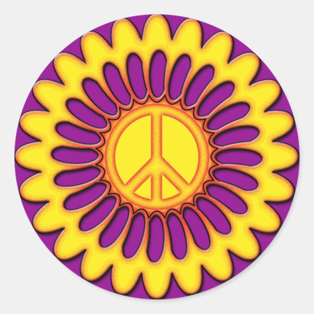 ADESIVO REDONDO PEACE FLOWER (Frente)