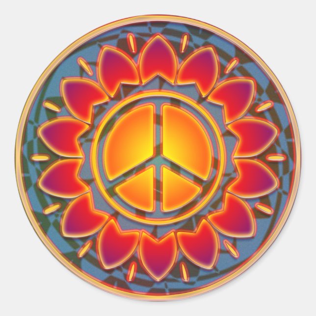 ADESIVO REDONDO PEACE FLOWER (Frente)