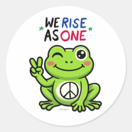 ADESIVO REDONDO PEACE FROG - WE RISE AS ONE STICKERS