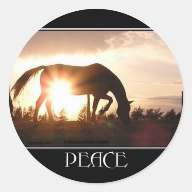 Adesivo Redondo PEACE Horse Stickers (Frente)