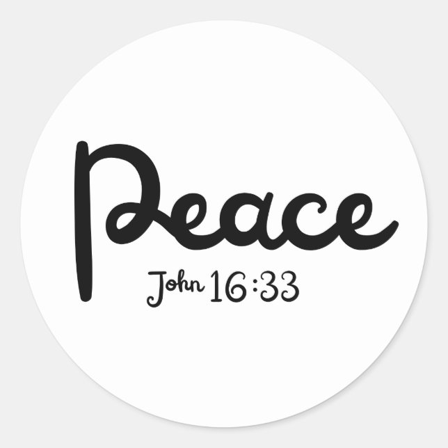 Adesivo Redondo Peace John 16:33 (Frente)