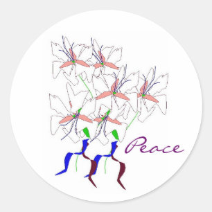 Adesivo Redondo "Peace Lillies" Sticker