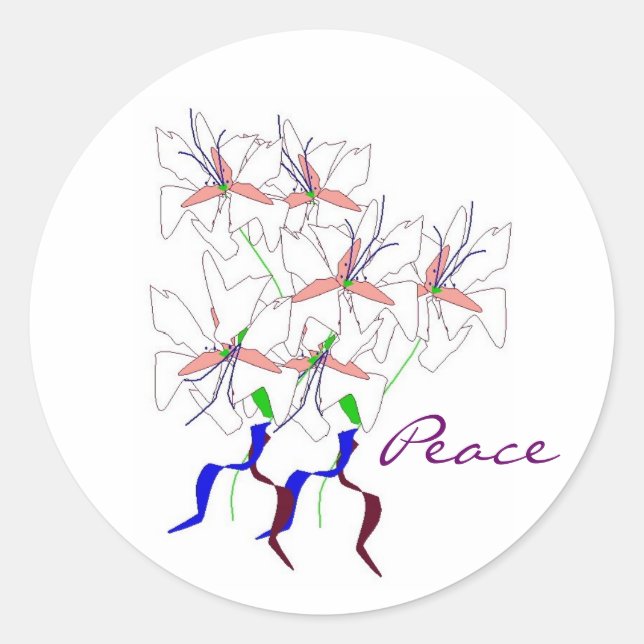 Adesivo Redondo "Peace Lillies" Sticker (Frente)