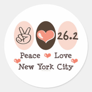Adesivo Redondo Peace Love 26.2 Stickers