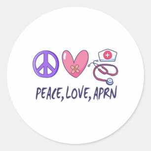 Adesivo Redondo Peace Love APRN
