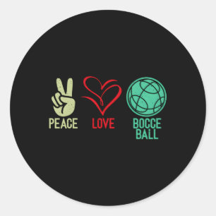 Adesivo Redondo Peace Love Bocce Ball