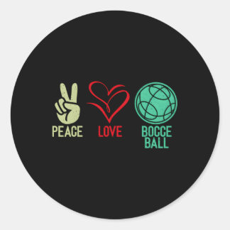 Adesivo Redondo Peace Love Bocce Ball