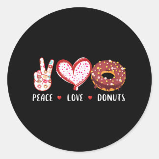 Adesivo Redondo Peace Love chocolate rosquinha Garota