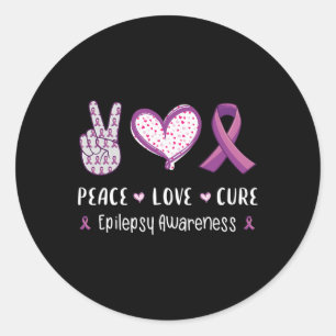 Adesivo Redondo Peace Love cura Epilepepsia homens mulheres crianç