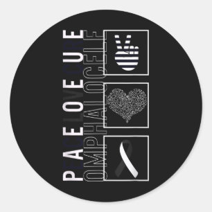 Adesivo Redondo Peace Love Cure Omphalocele Awarri Warri