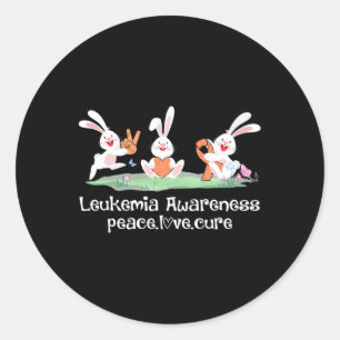 Adesivo Redondo Peace Love Cure Orange Ribbon Leukemia Sensibiliza