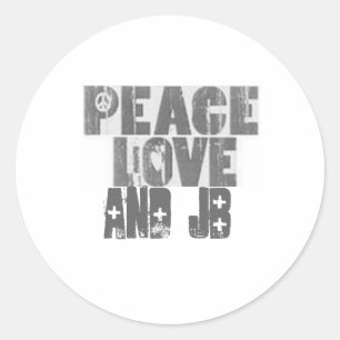 Adesivo Redondo peace_love, e jB