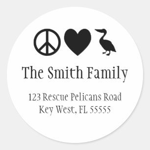 Adesivo Redondo Peace Love e Pelanes Sticker