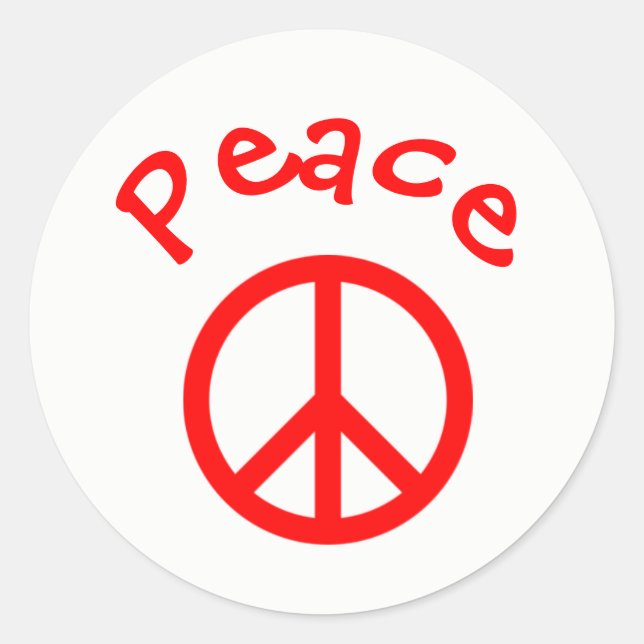Adesivo Redondo Peace, Love, Joy Peace Sign - Circle Sticker (Frente)