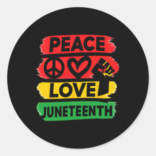 Adesivo Redondo Peace Love Juntede 19 de junho de 1865 Men Women K