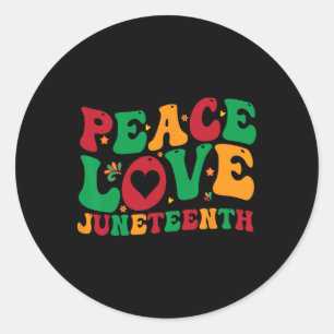 Adesivo Redondo Peace Love Juntede 19 de junho de 1865 Men Women K