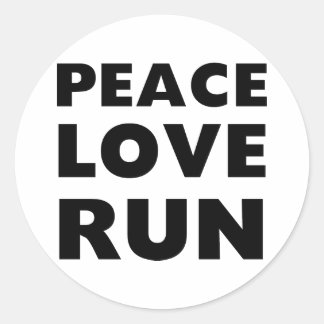 Adesivo Redondo Peace Love Run