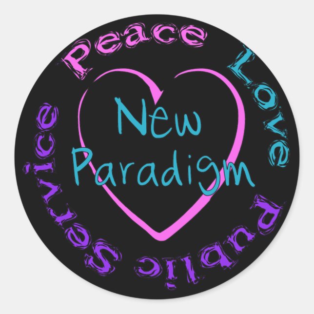 Adesivo Redondo Peace Love Service (Frente)