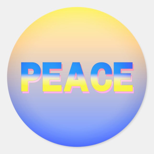 Adesivo Redondo PEACE mantém-se livre para a Ucrânia (Frente)