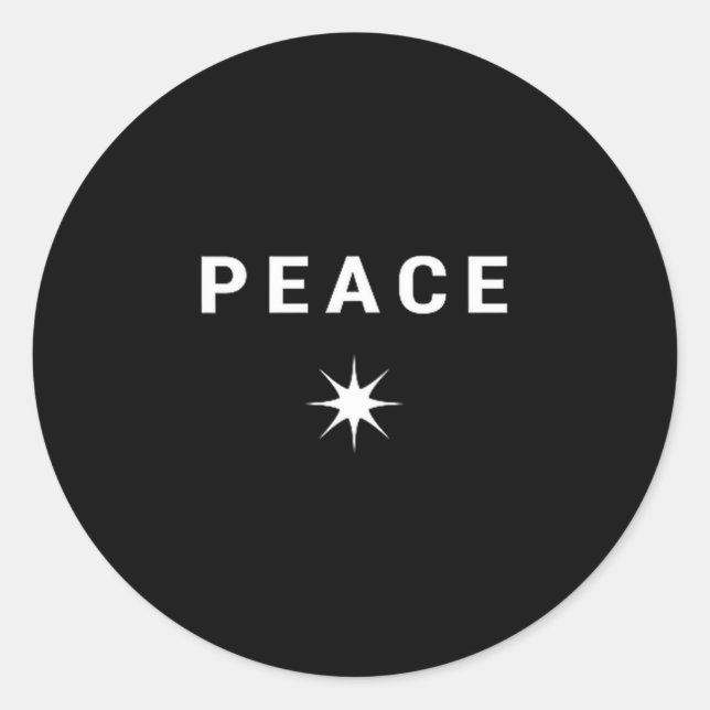 Adesivo Redondo Peace Minimalist Symbol  (Frente)