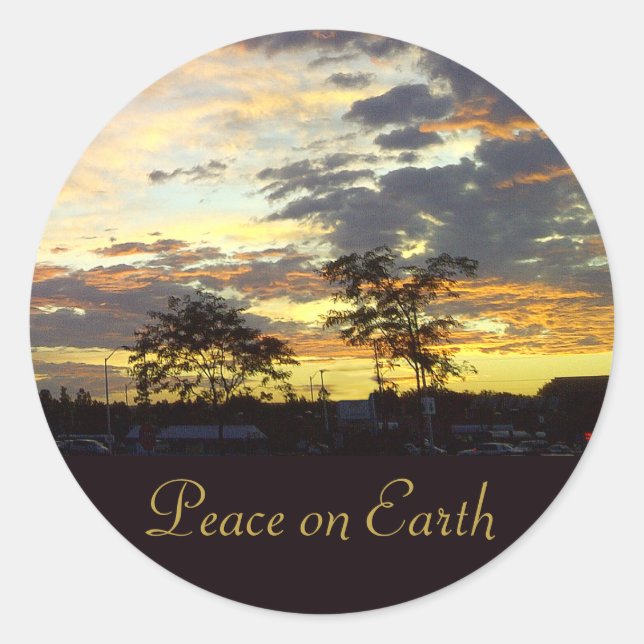 Adesivo Redondo Peace on Earth Sticker by RoseWrite (Frente)