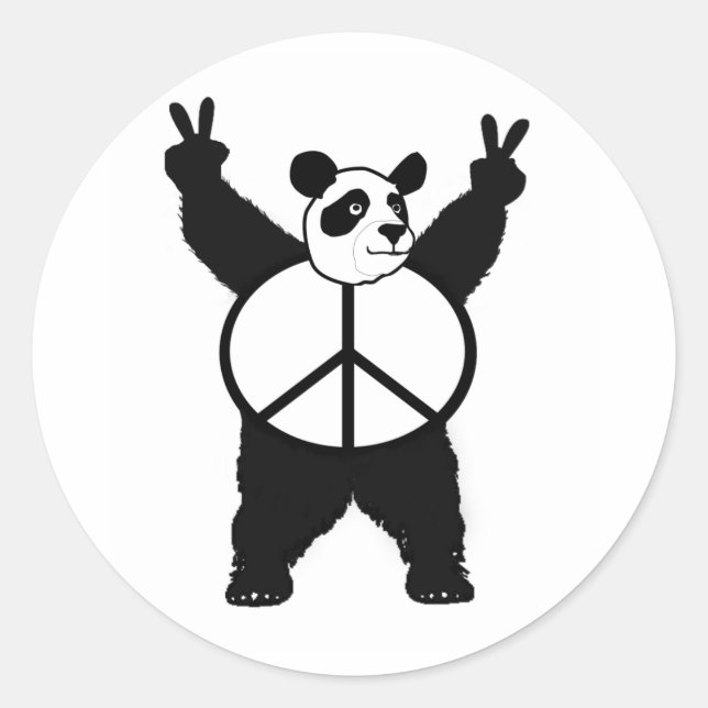 Adesivo Redondo Peace Panda (Frente)