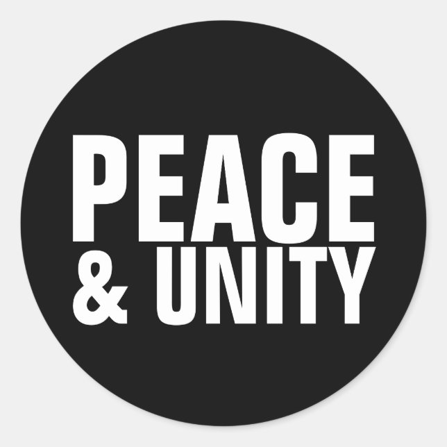 Adesivo Redondo PEACE & UNITY Sticker (Frente)