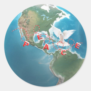 Adesivo Redondo PEACE White Dove do Natal no Mundo