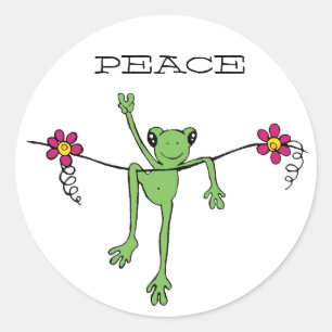 Adesivo Redondo PeaceFroggy, PAZ
