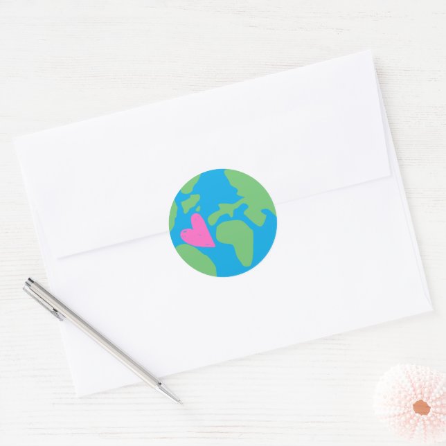 Adesivo Redondo Peaceful earth (Envelope)
