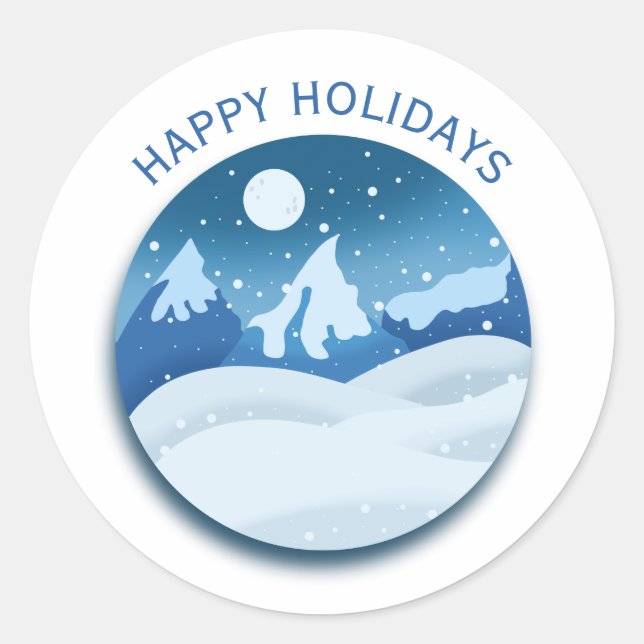 Adesivo Redondo Peaceful Frosted Landscape Custom (Frente)