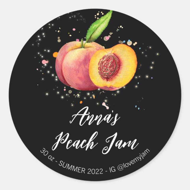 Adesivo Redondo *~* Peach AP30 Home Jam Jelly Preserve (Frente)
