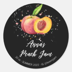Adesivo Redondo *~* Peach AP30 Home Jam Jelly Preserve