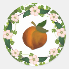 Adesivo Redondo Peach Blossom Wreath